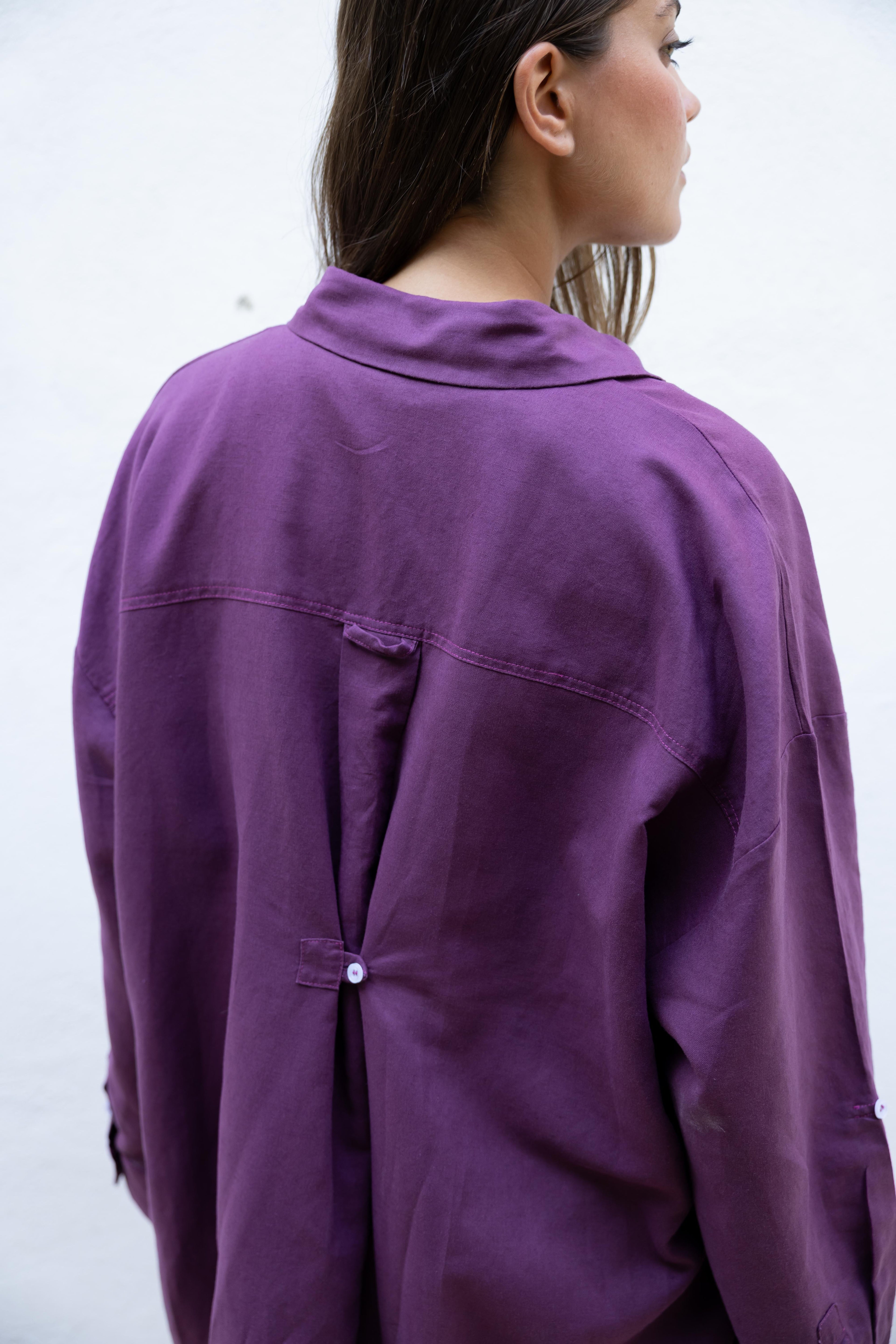 The Signature Shirt Dress in (purple)